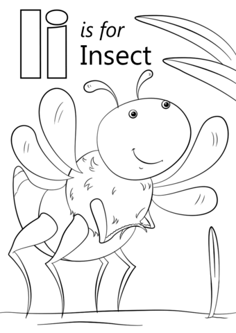 Letter I Is For Insect Coloring Page